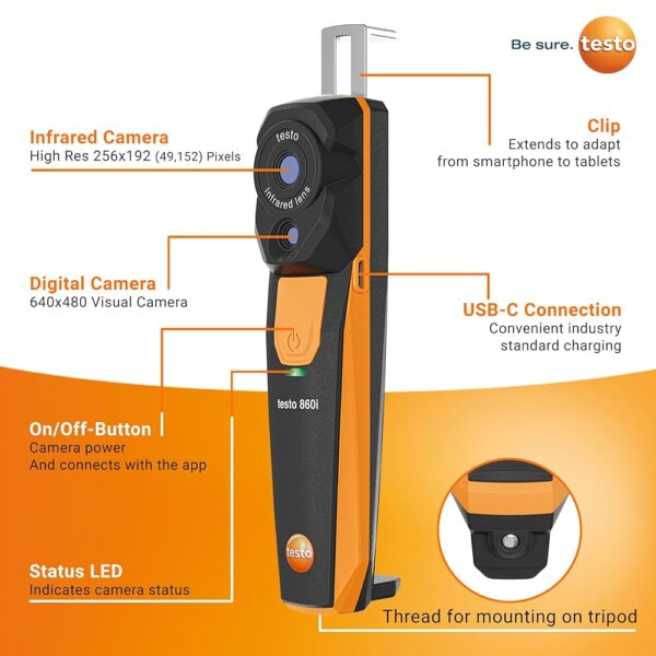 testo 860i – set cámara termográfica para smartphones, con estuche