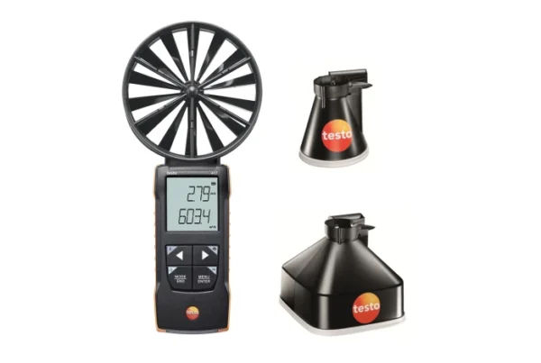 set 1 testo 417 anemómetro de molinete con conos de medición