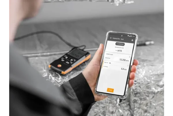 testo 416 anemómetro de molinete digital de 16 mm con conexión a la app